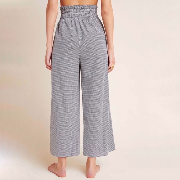 Mara Hoffman Arianna black white gingham print high rise waisted wide leg pants - Picture 7 of 13
